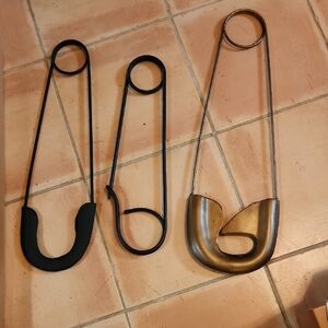 Modern Black and Gold Safety Pin Wall Decor